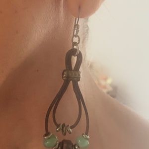 Handmade Leather Lasso Earrings, New